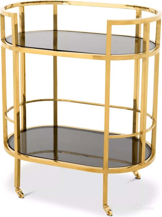 The appearance of Trolley Townhouse Gold Finish designed by Eichholtz in the modern / contemporary interior design. This gold piece of furniture  was selected by 1StopBedrooms from Townhouse Collection to add a touch of cosiness and style into your home. Sku: 109551A;109551B. Product Type: Decorative Accessory. Image1