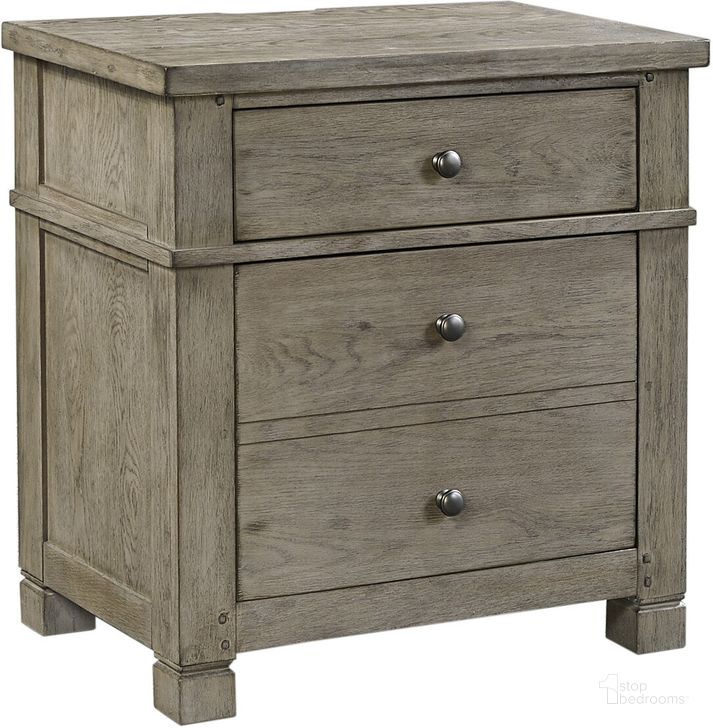 The appearance of Tromie Stone Nightstand 0qb2340660 designed by Windsor Home in the traditional interior design. This stone piece of furniture  was selected by 1StopBedrooms from Tromie Collection to add a touch of cosiness and style into your home. Sku: I45-450. Material: Wood. Product Type: Nightstand. Image1