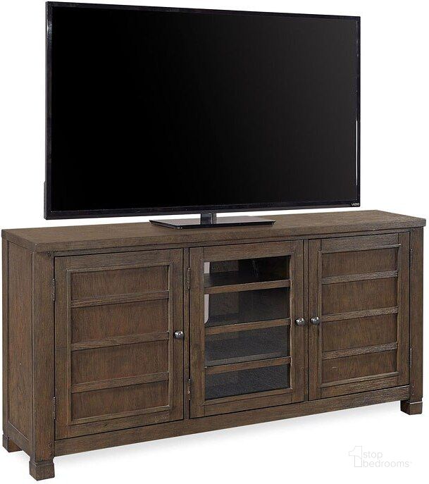 The appearance of Tucker 65 Inch Console (Bark) designed by Aspenhome in the transitional interior design. This bark piece of furniture  was selected by 1StopBedrooms from Tucker Collection to add a touch of cosiness and style into your home. Sku: I45-265-BAR. Material: Wood. Product Type: TV Stands and TV Console.