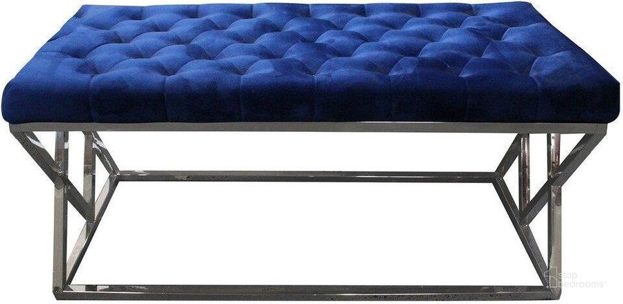 The appearance of Tufted Velvet Upholstered Bench With Stainless Steel Frame In Blue designed by Best Master Furniture in the modern / contemporary interior design. This blue piece of furniture  was selected by 1StopBedrooms from Tufted Collection to add a touch of cosiness and style into your home. Sku: E11B. Product Type: Bedroom Bench. Material: Velvet. Image1