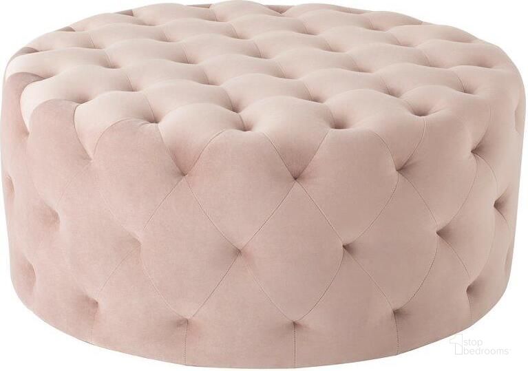 The appearance of Tufty Blush Round Ottoman designed by Nuevo in the modern / contemporary interior design. This pink piece of furniture  was selected by 1StopBedrooms from Tufty Collection to add a touch of cosiness and style into your home. Sku: HGSC462. Product Type: Ottoman. Material: Plastic. Image1