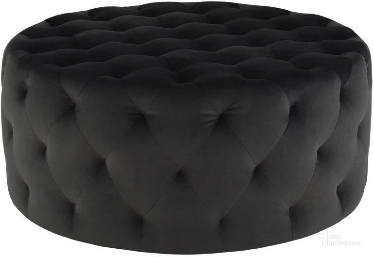The appearance of Tufty Shadow Grey Round Ottoman designed by Nuevo in the modern / contemporary interior design. This dark grey piece of furniture  was selected by 1StopBedrooms from Tufty Collection to add a touch of cosiness and style into your home. Sku: HGSC431. Product Type: Ottoman. Material: Plastic. Image1
