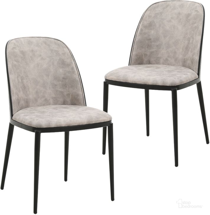 The appearance of Tule Dining Side Chair Set of 2 with Sueade Fabric Seat and Steel Frame In Black and Charcoal designed by LeisureMod in the transitional interior design. This charcoal and black piece of furniture  was selected by 1StopBedrooms from Tule Collection to add a touch of cosiness and style into your home. Sku: TCBL18CH2. Material: Wood. Product Type: Side Chair. Image1