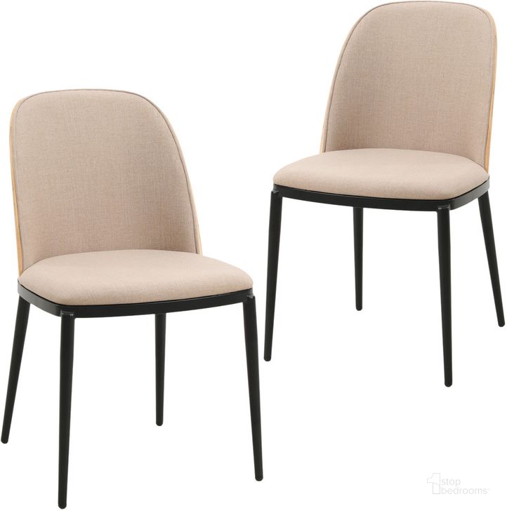 The appearance of Tule Dining Side Chair Set of 2 with Velvet Seat and Steel Frame In Natural Brown designed by LeisureMod in the transitional interior design. This natural brown piece of furniture  was selected by 1StopBedrooms from Tule Collection to add a touch of cosiness and style into your home. Sku: TCNW18BR2. Material: Wood. Product Type: Side Chair. Image1