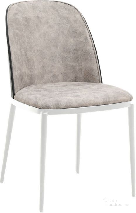 The appearance of Tule Dining Side Chair with Fabric Seat and Steel Frame In Black and Charcoal designed by LeisureMod in the transitional interior design. This charcoal and white piece of furniture  was selected by 1StopBedrooms from Tule Collection to add a touch of cosiness and style into your home. Sku: TWCBL18CH. Material: Wood. Product Type: Side Chair. Image1