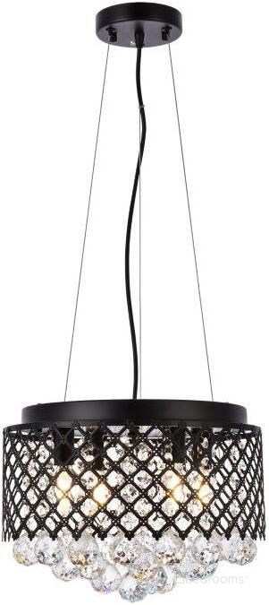 The appearance of Tully 4 Lights Pendant In Black LD520D13BK designed by Elegant Lighting in the transitional interior design. This black piece of furniture  was selected by 1StopBedrooms from Tully Collection to add a touch of cosiness and style into your home. Sku: LD520D13BK. Product Type: Pendant Lighting. Material: Iron. Image1