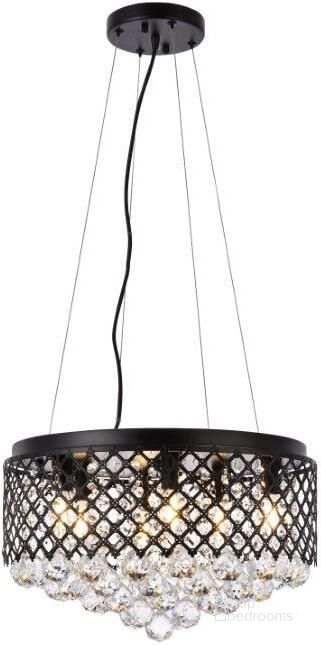 The appearance of Tully 6 Lights Pendant In Black LD520D18BK designed by Elegant Lighting in the transitional interior design. This black piece of furniture  was selected by 1StopBedrooms from Tully Collection to add a touch of cosiness and style into your home. Sku: LD520D18BK. Product Type: Pendant Lighting. Material: Iron. Image1