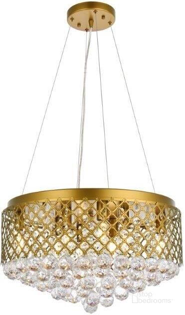 The appearance of Tully 8 Lights Pendant In Brass designed by Elegant Lighting in the transitional interior design. This brass piece of furniture  was selected by 1StopBedrooms from Tully Collection to add a touch of cosiness and style into your home. Sku: LD520D20BR. Product Type: Pendant Lighting. Material: Iron. Image1