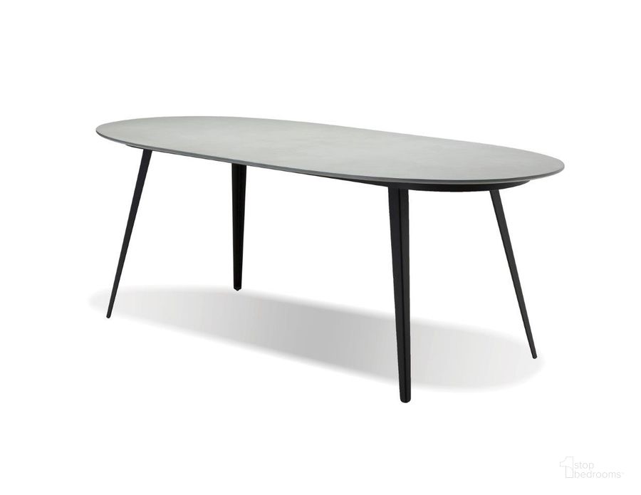 The appearance of Tulum Matte Grey And Black Galvanized Steel Legs Dining Table designed by Mobital in the modern / contemporary interior design. This grey/black piece of furniture  was selected by 1StopBedrooms from Tulum Collection to add a touch of cosiness and style into your home. Sku: DTA-TULU-GREY-BLACK. Table Base Style: Legs. Table Top Shape: Oval. Material: Steel. Product Type: Dining Table. Size: 82.