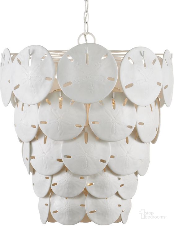 The appearance of Tulum White Chandelier designed by Currey & Company in the modern / contemporary interior design. This white piece of furniture  was selected by 1StopBedrooms from Marjorie Skouras Collection to add a touch of cosiness and style into your home. Sku: 9000-1113. Product Type: Chandelier. Material: Iron. Image1