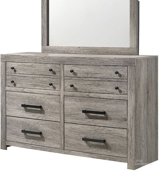The appearance of Tundra Dresser designed by Crown Mark in the transitional interior design. This light brown piece of furniture  was selected by 1StopBedrooms from Tundra Collection to add a touch of cosiness and style into your home. Sku: B5520-1. Product Type: Dresser. Image1