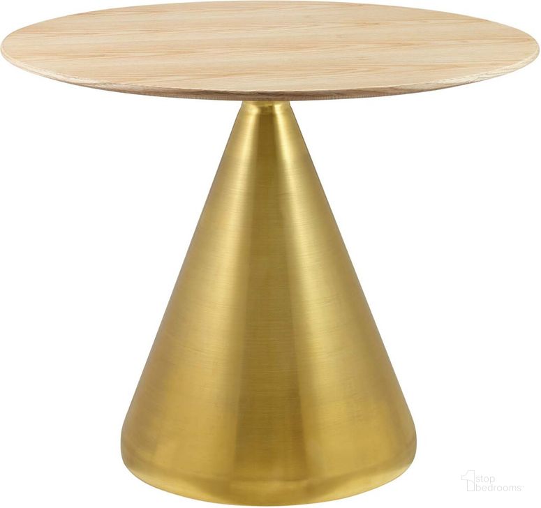 The appearance of Tupelo 36 Inch Dining Table In Natural and Gold designed by Modway in the modern / contemporary interior design. This natural and gold piece of furniture  was selected by 1StopBedrooms from Tupelo Collection to add a touch of cosiness and style into your home. Sku: EEI-5327-GLD-NAT. Table Base Style: Pedestal. Table Top Shape: Round. Product Type: Dining Table. Material: Stainless Steel. Size: 36". Image1