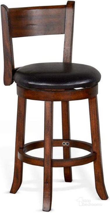 The appearance of Tuscany 24 Inch Swivel Barstool Set of 2 With Cushion Seat And Back designed by Sunny Design in the rustic / southwestern interior design. This medium brown piece of furniture  was selected by 1StopBedrooms from Tuscany Collection to add a touch of cosiness and style into your home. Sku: 1646VM-B24. Material: Wood. Product Type: Barstool. Image1