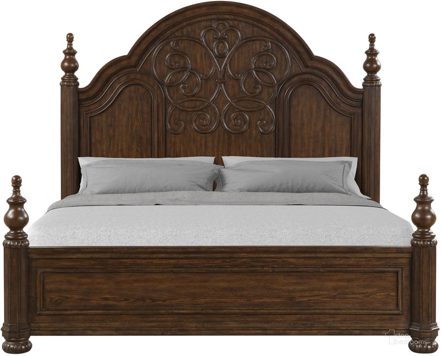 The appearance of Tuscany King Panel Bed designed by Bernards in the modern / contemporary interior design. This mahogany piece of furniture  was selected by 1StopBedrooms from Tuscany Collection to add a touch of cosiness and style into your home. Sku: 321-110. Bed Type: Panel Bed. Product Type: Panel Bed. Bed Size: King. Material: Wood Veneer. Image1