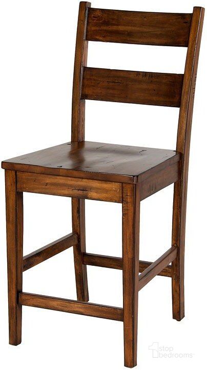 The appearance of Tuscany Vintage Mocha Ladder Back 24 Inch Barstool Set of 2 designed by Sunny Design in the rustic / southwestern interior design. This brown piece of furniture  was selected by 1StopBedrooms from Tuscany Collection to add a touch of cosiness and style into your home. Sku: 1508VM-24. Material: Wood. Product Type: Barstool.