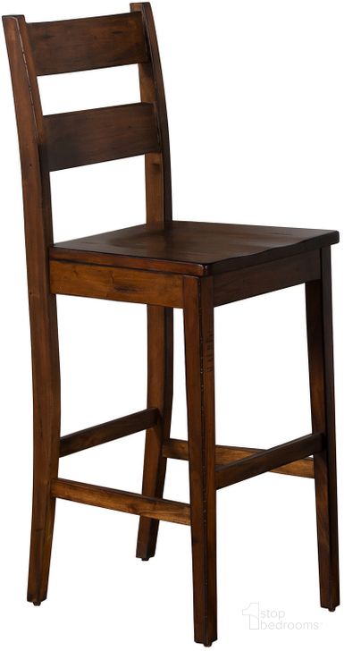 The appearance of Tuscany Vintage Mocha Ladder Back 30 Inch Barstool Set of 2 designed by Sunny Design in the rustic / southwestern interior design. This brown piece of furniture  was selected by 1StopBedrooms from Tuscany Collection to add a touch of cosiness and style into your home. Sku: 1508VM-30. Material: Wood. Product Type: Barstool. Image1