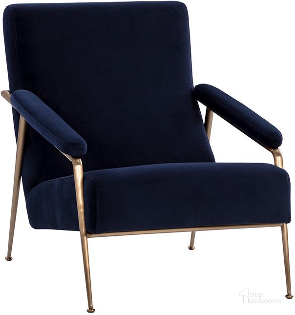 The appearance of Tutti Lounge Chair In Abbington Navy designed by Sunpan in the transitional interior design. This navy piece of furniture  was selected by 1StopBedrooms from Tutti Collection to add a touch of cosiness and style into your home. Sku: 108047. Material: Fabric. Product Type: Lounge Chair. Image1