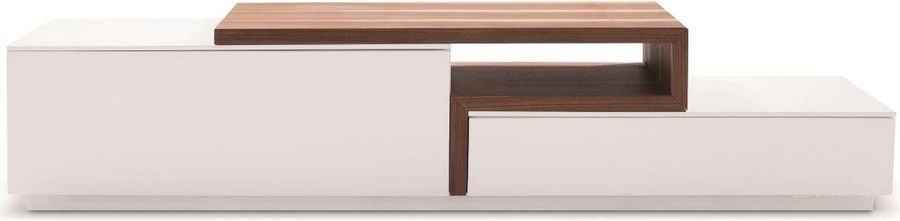 The appearance of TV Stand 045 in White High Gloss and Walnut designed by J&M in the modern / contemporary interior design. This white piece of furniture  was selected by 1StopBedrooms from  to add a touch of cosiness and style into your home. Sku: 17874. Product Type: TV Stand.