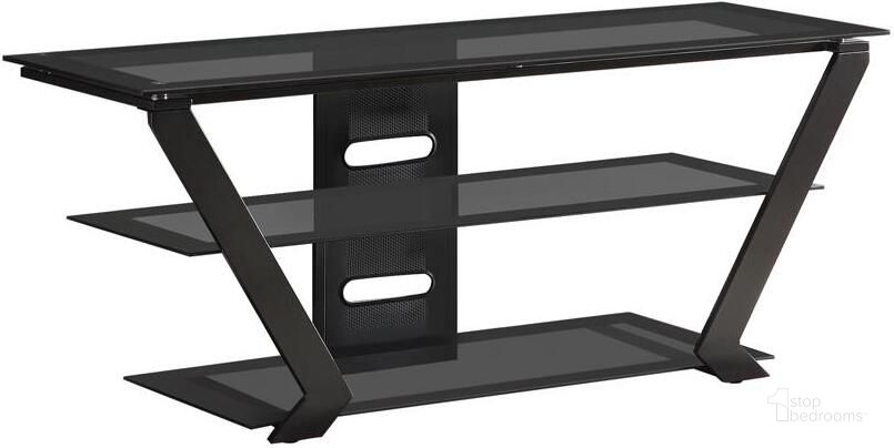 The appearance of Tv Stand 701370 designed by Coaster in the modern / contemporary interior design. This black piece of furniture  was selected by 1StopBedrooms from View Collection to add a touch of cosiness and style into your home. Sku: 701370. Material: Metal. Product Type: TV Stand. Image1
