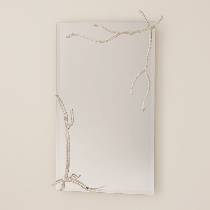 The appearance of Twig Large Mirror In Silver Leaf designed by Global Views in the modern / contemporary interior design. This clear piece of furniture  was selected by 1StopBedrooms from Twig Collection to add a touch of cosiness and style into your home. Sku: 7.80551. Material: Glass. Product Type: Accent Mirror. Image1