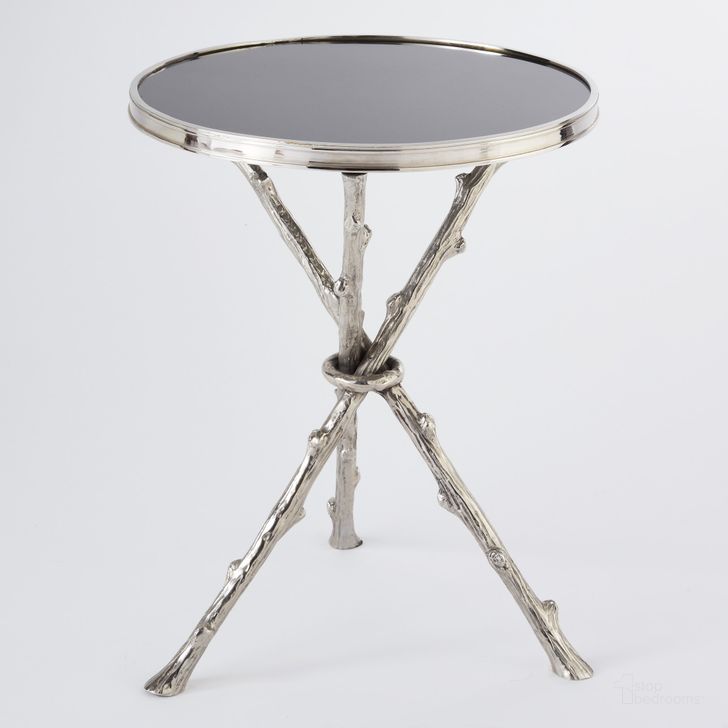 The appearance of Twig Table In Nickel With Black Granite designed by Global Views in the modern / contemporary interior design. This black piece of furniture  was selected by 1StopBedrooms from Twig Collection to add a touch of cosiness and style into your home. Sku: 8977. Product Type: Table. Material: Brass. Image1