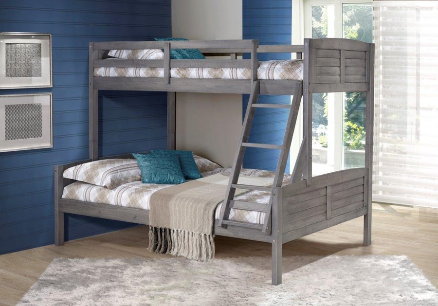 The appearance of Twin-Full Louver Bunkbed Antique Grey designed by DONCO kids in the  interior design. This antique grey piece of furniture  was selected by 1StopBedrooms from  to add a touch of cosiness and style into your home. Sku: 2012-TFAG. Bed Type: Bunk Bed. Material: Wood. Product Type: Bunk Bed. Bed Size: Twin Over Full. Image1