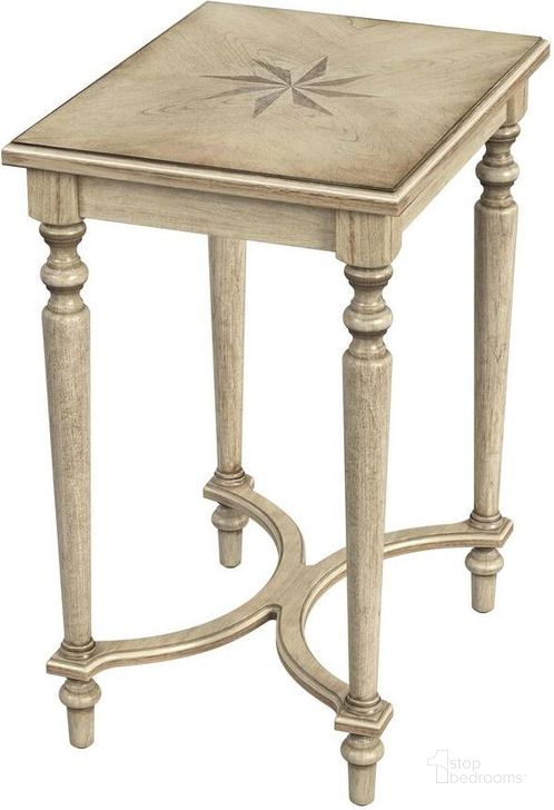 The appearance of Tyler Solid Wood Inlay Side Table In Beige designed by Butler Specialty Company in the traditional interior design. This beige piece of furniture  was selected by 1StopBedrooms from Tyler Collection to add a touch of cosiness and style into your home. Sku: 2116424. Product Type: Side Table. Material: Rubberwood. Image1