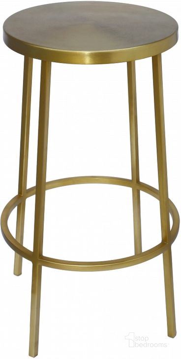 The appearance of Tyson Gold Counter Stool designed by Meridian in the modern / contemporary interior design. This gold piece of furniture  was selected by 1StopBedrooms from Tyson Collection to add a touch of cosiness and style into your home. Sku: 949Gold. Product Type: Barstool. Material: Iron. Image1
