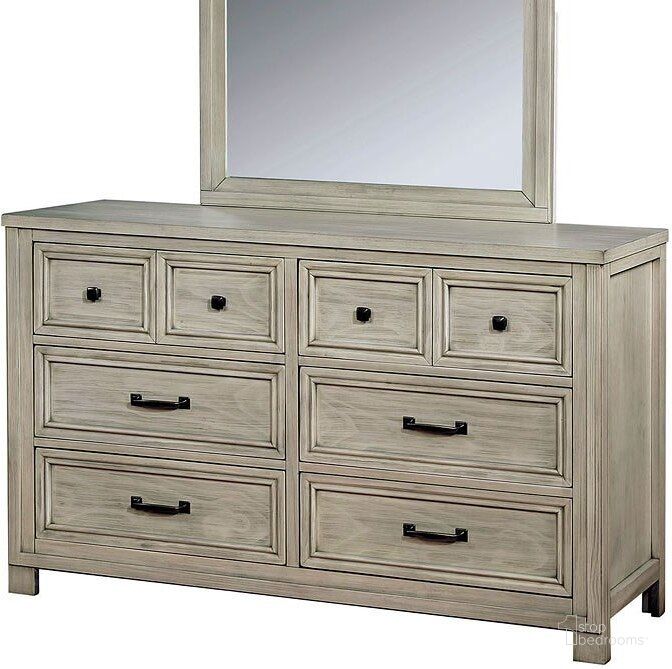 The appearance of Tywyn Antique White Dresser designed by Furniture of America in the transitional interior design. This white piece of furniture  was selected by 1StopBedrooms from Tywyn Collection to add a touch of cosiness and style into your home. Sku: CM7365WH-D. Material: Wood. Product Type: Dresser. Image1