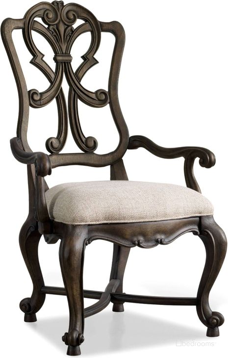 The appearance of Rhapsody Beige Wood Back Arm Chair Set of 2 designed by Hooker in the traditional interior design. This beige piece of furniture  was selected by 1StopBedrooms from Rhapsody Collection to add a touch of cosiness and style into your home. Sku: 5070-75401. Material: Fabric. Product Type: Arm Chair. Image1