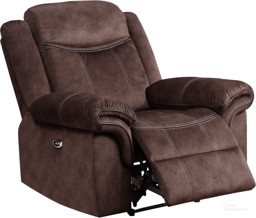 The appearance of U2200 Domino Coffee Power Recliner designed by Global Furniture USA in the transitional interior design. This dark brown piece of furniture  was selected by 1StopBedrooms from U2200 Collection to add a touch of cosiness and style into your home. Sku: U2200-DOMINO COFFEE-PR-1. Product Type: Recliner. Image1
