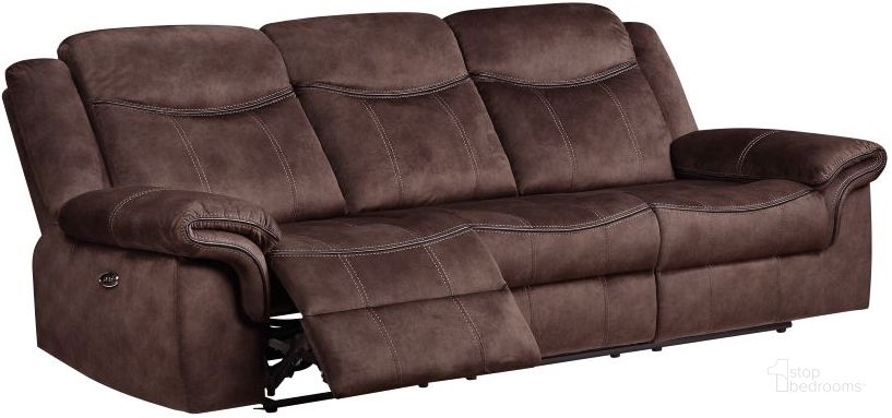 The appearance of U2200 Domino Coffee Power Reclining Sofa designed by Global Furniture USA in the transitional interior design. This dark brown piece of furniture  was selected by 1StopBedrooms from U2200 Collection to add a touch of cosiness and style into your home. Sku: U2200-DOMINO COFFEE-PRS-1. Product Type: Reclining Sofa. Image1