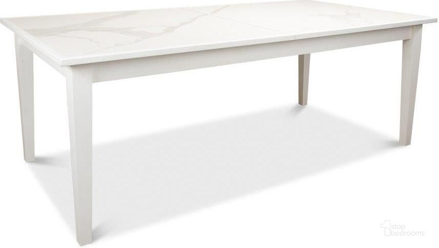 The appearance of U223-As08 White Extendable Dining Table designed by Sarreid in the coastal interior design. This white piece of furniture  was selected by 1StopBedrooms from  to add a touch of cosiness and style into your home. Sku: U223-AS08. Table Base Style: Legs. Product Type: Dining Table. Table Top Shape: Rectangular. Size: 81". Image1