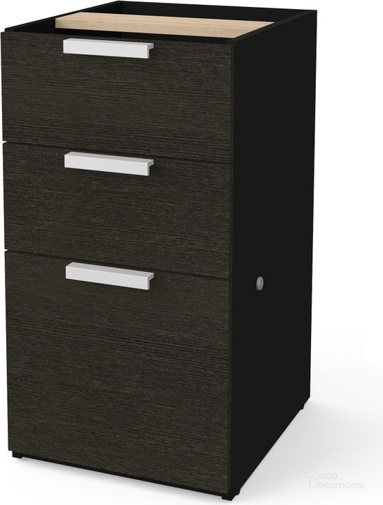 The appearance of Pro-Concept Plus Pedestal In Deep Grey and Black designed by Bestar in the modern / contemporary interior design. This deep grey and black piece of furniture  was selected by 1StopBedrooms from Pro Concept Plus Collection to add a touch of cosiness and style into your home. Sku: 110620-1132. Material: Wood. Product Type: Pedestal. Image1