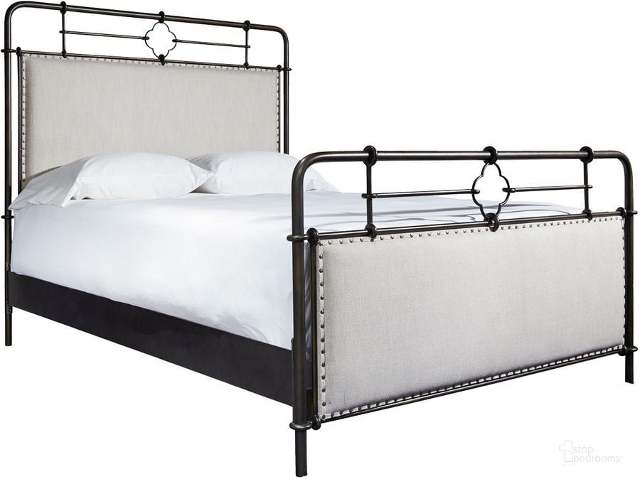The appearance of Upholstered Metal Complete Queen Bed In Bronze designed by Universal in the transitional interior design. This bronze piece of furniture  was selected by 1StopBedrooms from Curated Collection to add a touch of cosiness and style into your home. Sku: 596310B. Material: Metal. Bed Size: Queen. Product Type: Slat / Spindle Bed. Bed Type: Slat / Spindle Bed. Image1