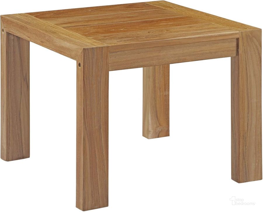 The appearance of Upland Natural Outdoor Patio Wood Side Table designed by Modway in the modern / contemporary interior design. This natural piece of furniture  was selected by 1StopBedrooms from Upland Collection to add a touch of cosiness and style into your home. Sku: EEI-2709-NAT. Material: Wood. Product Type: Outdoor Table. Image1