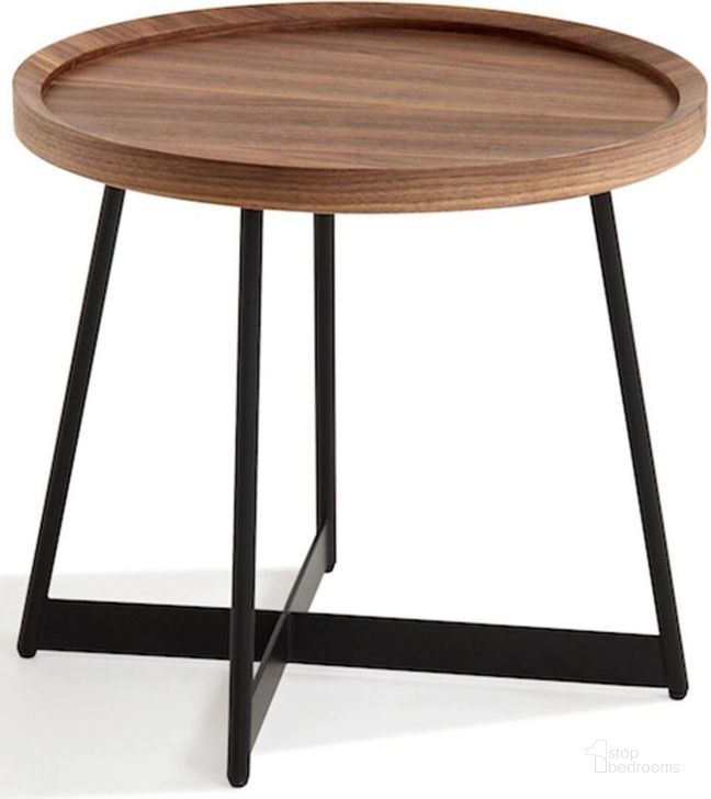 The appearance of Uptown Walnut and Black End Table designed by J&M in the modern / contemporary interior design. This black piece of furniture  was selected by 1StopBedrooms from Uptown Collection to add a touch of cosiness and style into your home. Sku: 17787-ET. Product Type: End Table. Image1