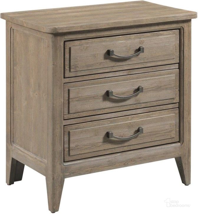 The appearance of Urban Cottage Eastlake Three Drawer Nightstand designed by Kincaid in the country / farmhouse interior design. This light stain piece of furniture  was selected by 1StopBedrooms from Urban Cottage Collection to add a touch of cosiness and style into your home. Sku: 025-420. Material: Wood. Product Type: Nightstand. Image1