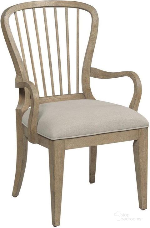 The appearance of Urban Cottage Larksville Spindle Back Arm Chair designed by Kincaid in the country / farmhouse interior design. This light stain piece of furniture  was selected by 1StopBedrooms from Urban Cottage Collection to add a touch of cosiness and style into your home. Sku: 025-637. Material: Wood. Product Type: Arm Chair. Image1
