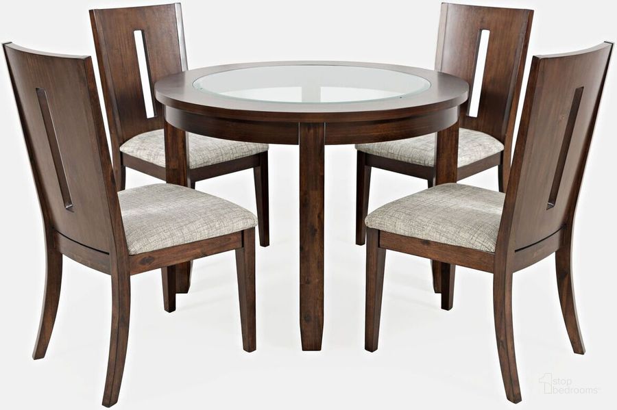 The appearance of Urban Icon Contemporary 42 Inch Round Five-Piece Dining Set With Upholstered Chairs In Merlot designed by Jofran in the modern / contemporary interior design. This merlot piece of furniture  was selected by 1StopBedrooms from Urban Icon Collection to add a touch of cosiness and style into your home. Sku: 2005-42D-5. Product Type: Dining Room Set. Material: MDF. Image1