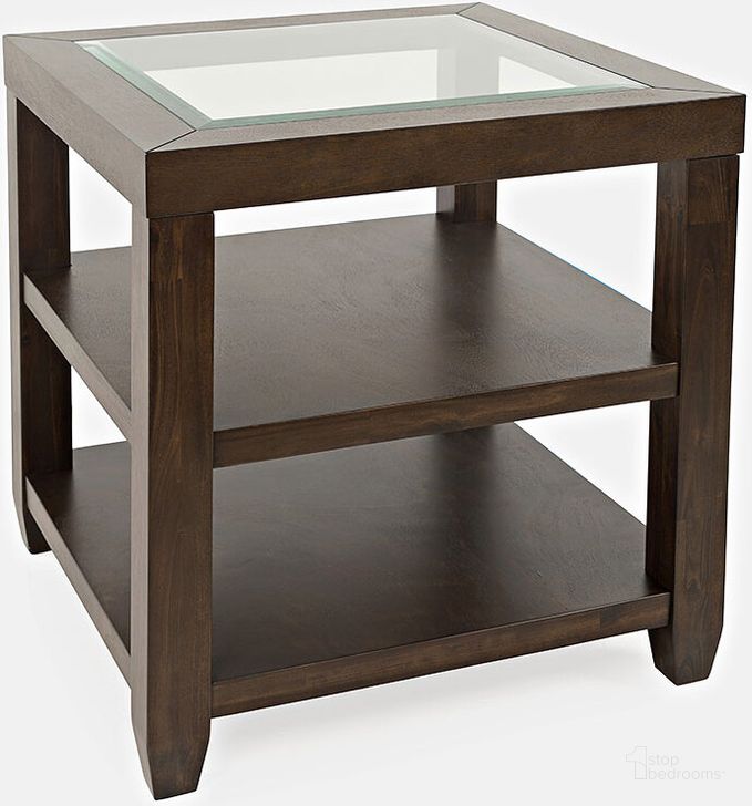 The appearance of Urban Icon Glass Inlay End Table With Storage In Merlot designed by Jofran in the modern / contemporary interior design. This merlot piece of furniture  was selected by 1StopBedrooms from Urban Icon Collection to add a touch of cosiness and style into your home. Sku: 2002-3. Material: Wood. Product Type: End Table. Image1