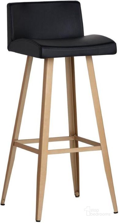 The appearance of Urban Unity Black Dani Bar Stool designed by Sunpan in the modern / contemporary interior design. This black piece of furniture  was selected by 1StopBedrooms from Urban Unity Collection to add a touch of cosiness and style into your home. Sku: 104042. Material: Faux Leather. Product Type: Barstool. Image1