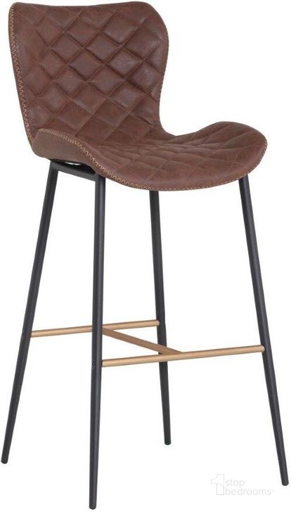The appearance of Urban Unity Brown Lyla Bar Stool Set of 2 designed by Sunpan in the modern / contemporary interior design. This brown piece of furniture  was selected by 1StopBedrooms from Urban Unity Collection to add a touch of cosiness and style into your home. Sku: 104033. Material: Faux Leather. Product Type: Barstool. Image1