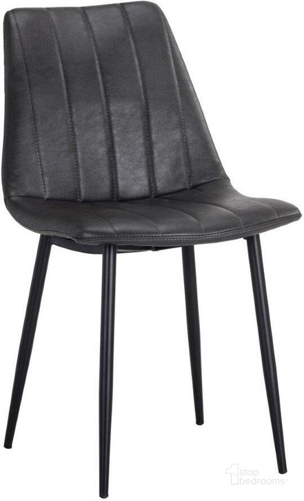 The appearance of Urban Unity Drew Black Bravo Portabella Dining Chair Set Of 2 designed by Sunpan in the transitional interior design. This black piece of furniture  was selected by 1StopBedrooms from Urban Unity Collection to add a touch of cosiness and style into your home. Sku: 104962. Material: Faux Leather. Product Type: Dining Chair. Image1
