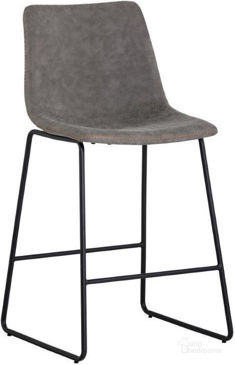 The appearance of Urban Unity Grey Cal Counter Stool Set of 2 designed by Sunpan in the modern / contemporary interior design. This gray piece of furniture  was selected by 1StopBedrooms from Urban Unity Collection to add a touch of cosiness and style into your home. Sku: 104039. Material: Faux Leather. Product Type: Barstool. Image1
