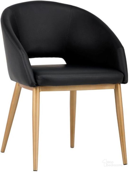 The appearance of Urban Unity Thatcher Onyx Dining Chair designed by Sunpan in the transitional interior design. This black piece of furniture  was selected by 1StopBedrooms from Urban Unity Collection to add a touch of cosiness and style into your home. Sku: 102797. Material: Faux Leather. Product Type: Dining Chair. Image1