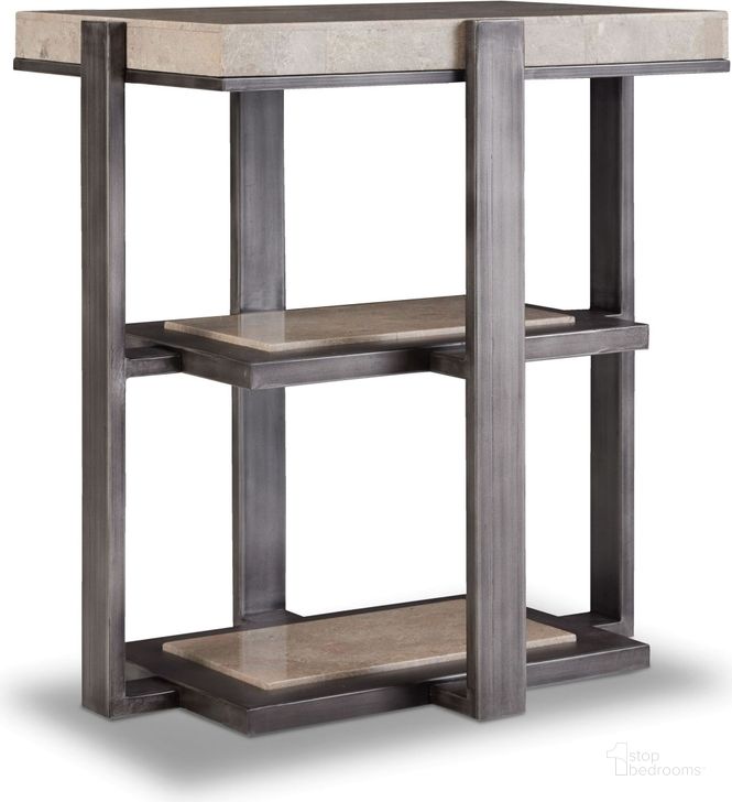 The appearance of Gray Tubular Steel Chairside Table designed by Hooker in the modern / contemporary interior design. This gray piece of furniture  was selected by 1StopBedrooms from Gray Collection to add a touch of cosiness and style into your home. Sku: 5533-80114-LTBR. Product Type: Chairside Table. Material: Stone. Image1