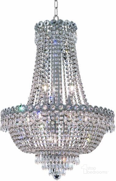 The appearance of Century 20 Chrome 12 Light Chandelier With Clear Royal Cut Crystal Trim designed by Elegant Lighting in the modern / contemporary interior design. This chrome piece of furniture  was selected by 1StopBedrooms from Century Collection to add a touch of cosiness and style into your home. Sku: V1900D20C/RC. Product Type: Chandelier. Material: Crystal.