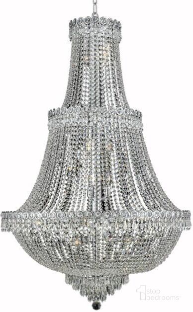 The appearance of Century 30 Chrome 17 Light Chandelier With Clear Royal Cut Crystal Trim designed by Elegant Lighting in the modern / contemporary interior design. This chrome piece of furniture  was selected by 1StopBedrooms from Century Collection to add a touch of cosiness and style into your home. Sku: V1900G30C/RC. Product Type: Chandelier. Material: Crystal.