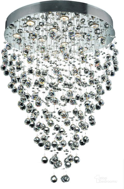 The appearance of Galaxy 28 Chrome 12 Light Chandelier With Clear Royal Cut Crystal Trim designed by Elegant Lighting in the modern / contemporary interior design. This chrome piece of furniture  was selected by 1StopBedrooms from Galaxy Collection to add a touch of cosiness and style into your home. Sku: V2006D28C/RC. Material: Steel. Product Type: Chandelier.